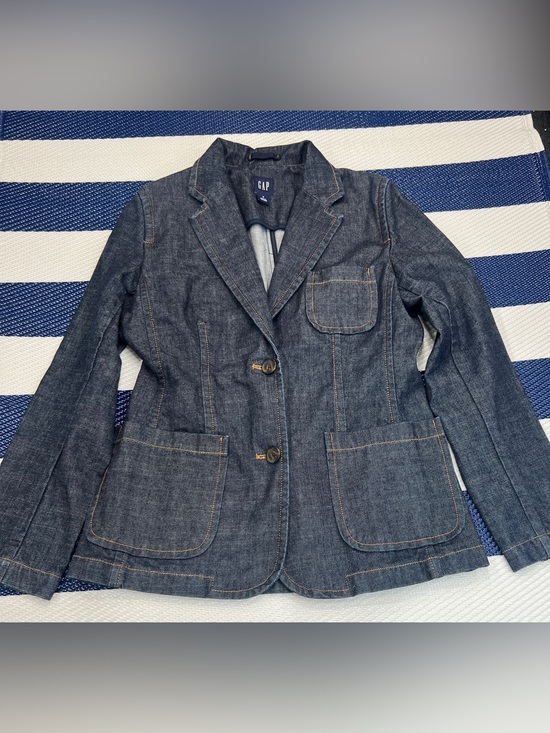 GAP Jackets & Blazers - GAP Dark Wash Denim Blazer Jacket Women’s Structured Jean Jacket Sz 8